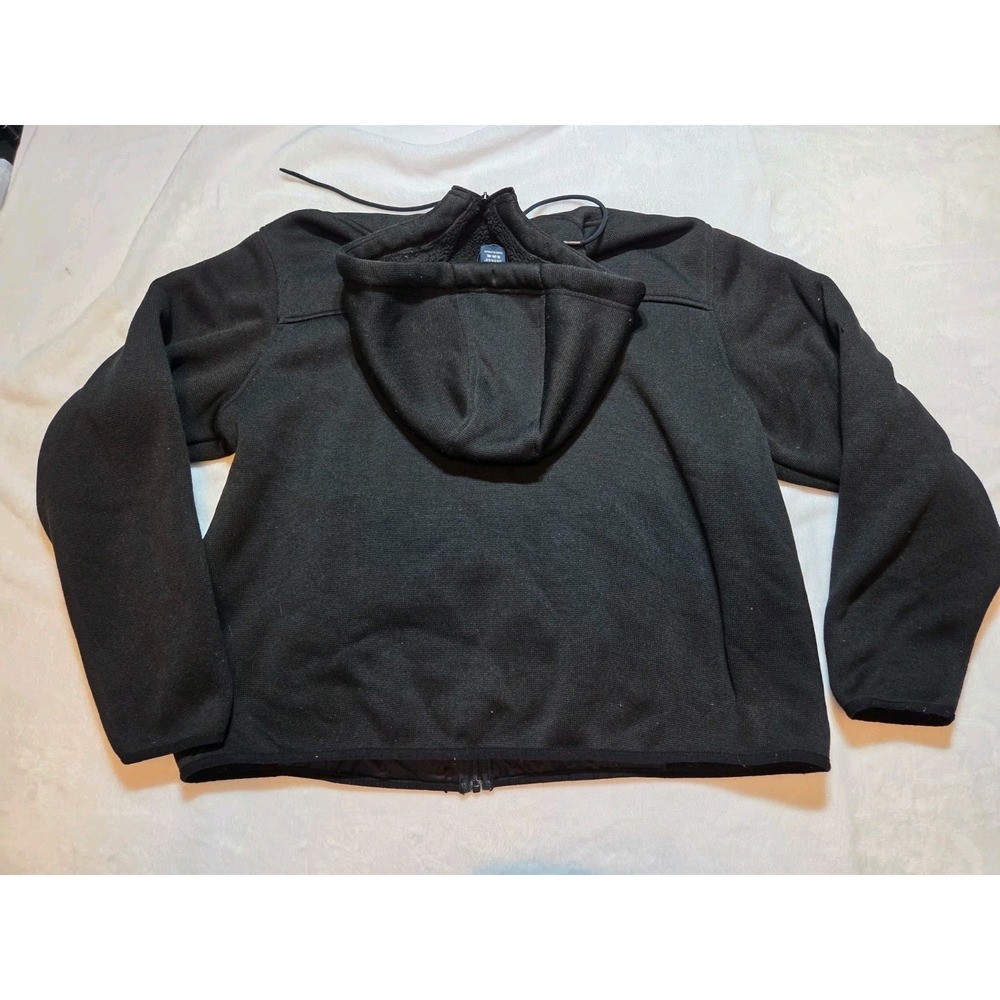 248 George Men's XL 46-48 Black Sherpa Lined Full Zip Hoodie Jacket Heavy Fleece
